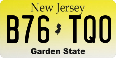 NJ license plate B76TQO