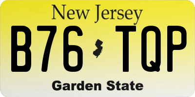 NJ license plate B76TQP