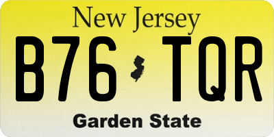 NJ license plate B76TQR