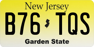 NJ license plate B76TQS