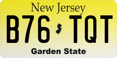 NJ license plate B76TQT