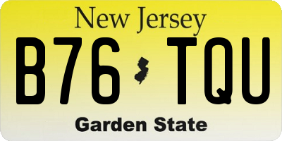 NJ license plate B76TQU