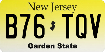 NJ license plate B76TQV