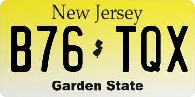 NJ license plate B76TQX
