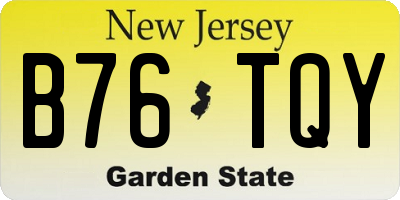 NJ license plate B76TQY