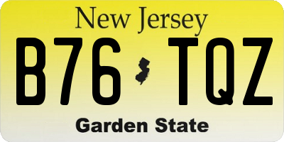 NJ license plate B76TQZ