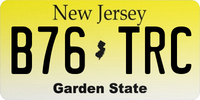 NJ license plate B76TRC