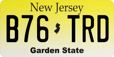 NJ license plate B76TRD
