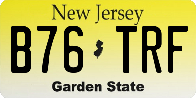NJ license plate B76TRF