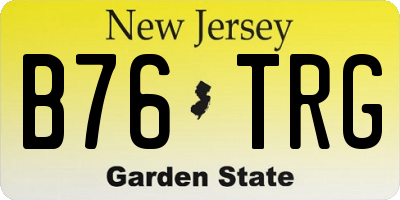 NJ license plate B76TRG