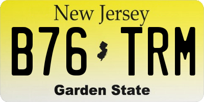 NJ license plate B76TRM