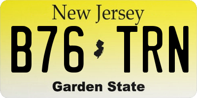 NJ license plate B76TRN