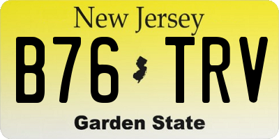 NJ license plate B76TRV