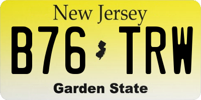 NJ license plate B76TRW