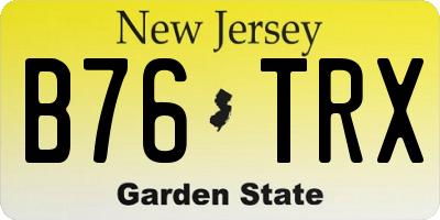 NJ license plate B76TRX