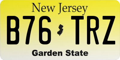 NJ license plate B76TRZ