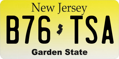 NJ license plate B76TSA