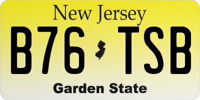 NJ license plate B76TSB