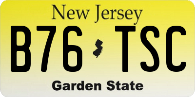 NJ license plate B76TSC