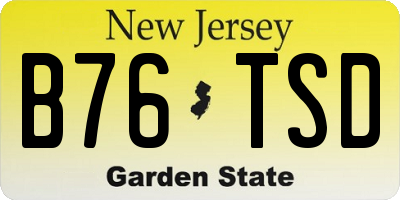 NJ license plate B76TSD