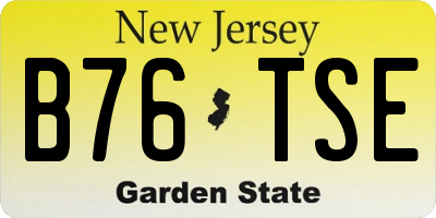 NJ license plate B76TSE