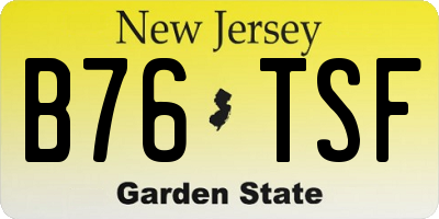 NJ license plate B76TSF