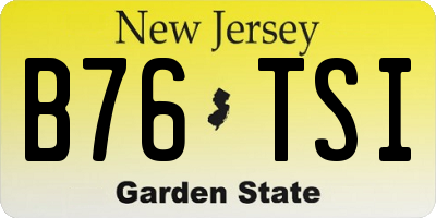 NJ license plate B76TSI