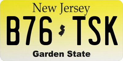 NJ license plate B76TSK