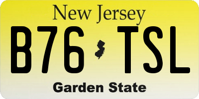 NJ license plate B76TSL