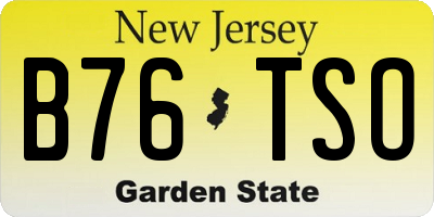 NJ license plate B76TSO