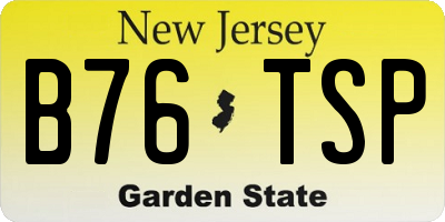 NJ license plate B76TSP
