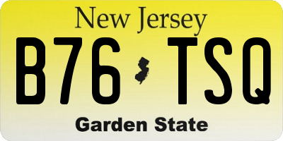 NJ license plate B76TSQ