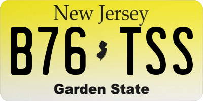 NJ license plate B76TSS