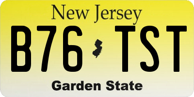 NJ license plate B76TST