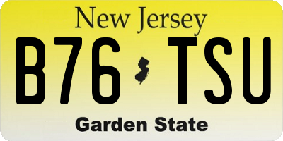 NJ license plate B76TSU