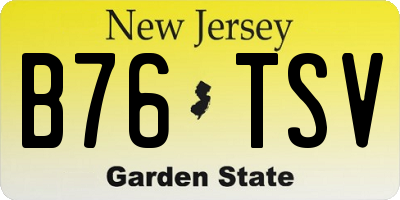 NJ license plate B76TSV