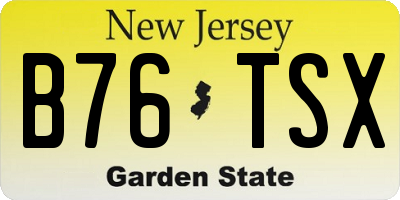 NJ license plate B76TSX