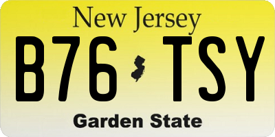 NJ license plate B76TSY