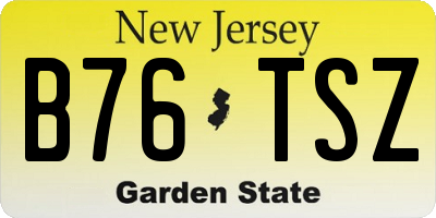 NJ license plate B76TSZ