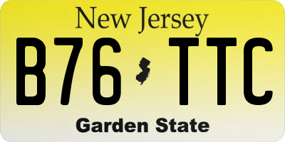 NJ license plate B76TTC