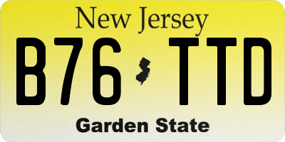 NJ license plate B76TTD