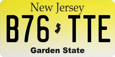 NJ license plate B76TTE