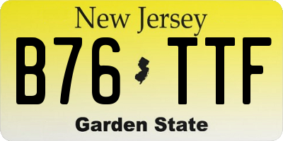 NJ license plate B76TTF