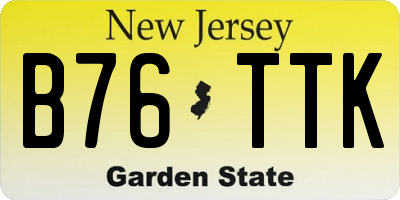 NJ license plate B76TTK