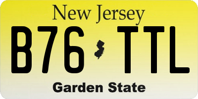 NJ license plate B76TTL