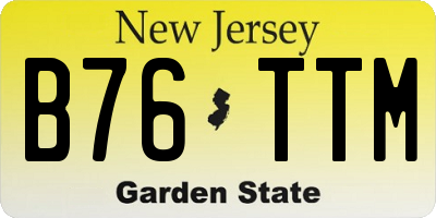 NJ license plate B76TTM