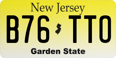 NJ license plate B76TTO