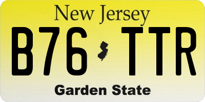 NJ license plate B76TTR