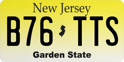 NJ license plate B76TTS
