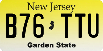 NJ license plate B76TTU
